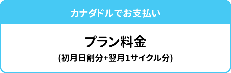 カナダドル払い対応のPhoneBoxプラン料金案内（初月日割＋翌月1サイクル）