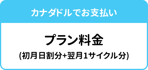 カナダドル払い対応のPhoneBoxプラン料金案内（初月日割＋翌月1サイクル）